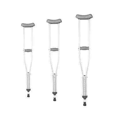 Underarm Crutch Anti Slip Portable Aluminum Walking Aid For Women Adult Men • £31.97