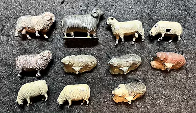VINTAGE DIE-CAST TOY FARMYARD SHEEP X 11 GOOD CONDITION FOR AGE • £19.99