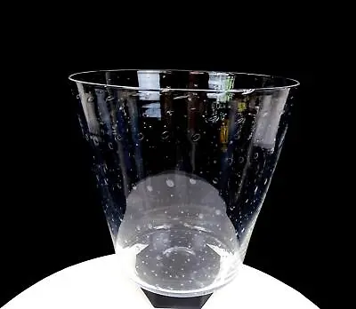 £157.14 • Buy Steuben Signed Crystal Clear Controlled Bubble Large Vintage 8 3/8  Bucket Vase