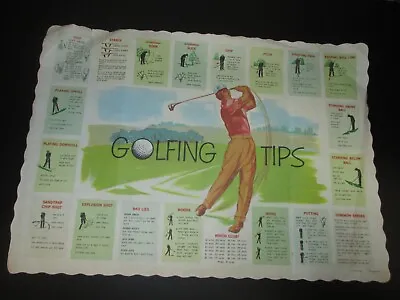 Vintage Golfing Tips Diner Paper Place Mat-Circa 1960s • $4