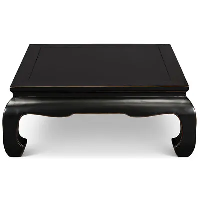 US Seller - Distressed Black Elmwood Chinese Ming Chow Square Coffee Table • $2058