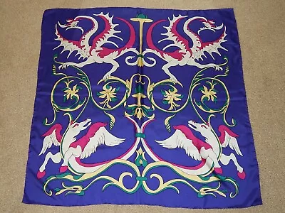 Vintage Mystical Magical Dragon Silk Scarf • £24.99