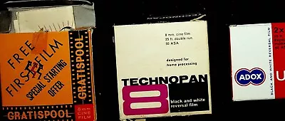 4 X Unused 8mm Cine Films Expired 1960s Adox Technopan Gratispool Kodak Vintage • £19.95