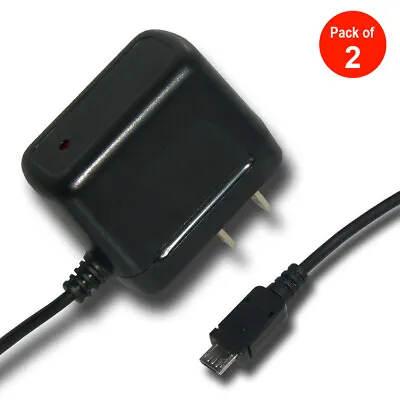 2x Micro USB Wall Home Travel Charger Accessory Black 1 Amp For Cell Phones • $10.45