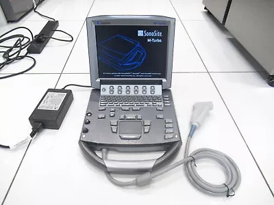 SONOSITE M-TURBO PORTABLE ULTRASOUND HFL38x/13-6 MHz TRANSDUCER PROBE MACHINE UK • £1999