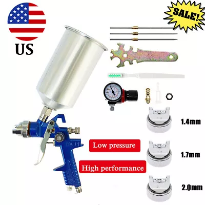 $33.29 • Buy 1.4mm 2.0mm Hvlp Gravity Feed Spray Gun W/regulator Auto Paint Primer Clearcoat