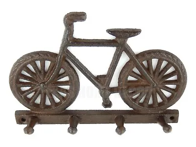 Bicycle Wall Hook Cast Iron Bike Coat Rack Hanger Cyclist  Rustic Antique Style • $24.95