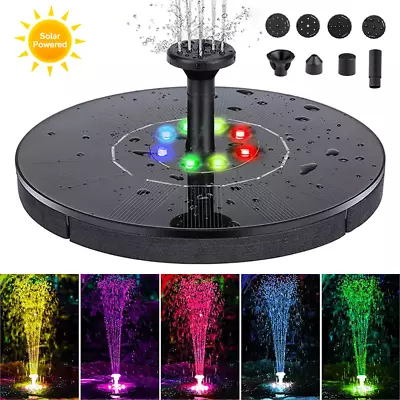 8LED Solar Panel Powered Fountain Water Feature Pump Garden Pool Pond Aquarium • £13.49