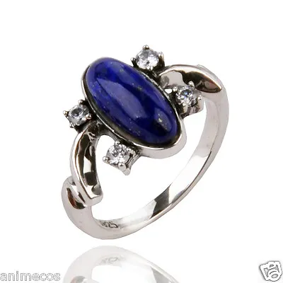 The Vampire Diaries Elena's Daylight Ring Lapis Lazuil Ring 925 Sterling Silver • £47.99