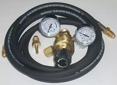 Argon Or Argon/CO2 Mix Welding Gas Regulator CGA 580 W 10' Argon Hose W Fittings • $33.95