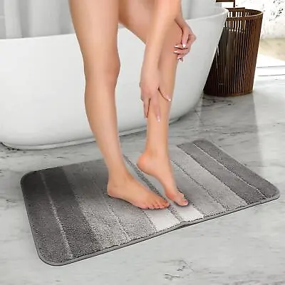Non Slip Super Absorbent Bath Mat Shower Mat Rug Microfibre Machine Washable • £10.99