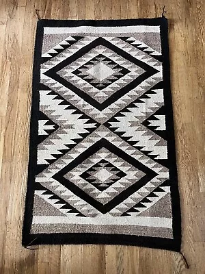Vintage Handwoven Navajo Textile Weave Rug 52.5” X 33” • $295