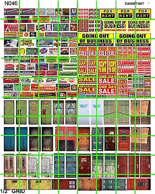 N046 Dave's Decals N Scale Assorted Doors For Sale Signs And Mixed Others • $8.59