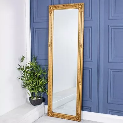 Tall Gold Ornate Mirror 147cm X 47cm Wall Mountable Home Living Bedroom Gift • £4.20