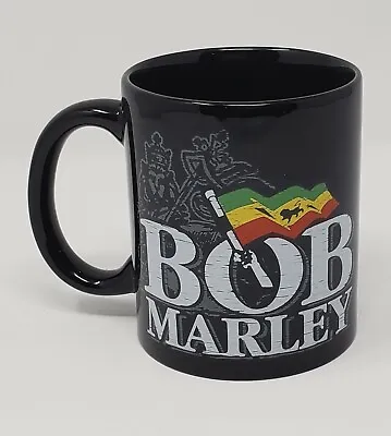 Bob Marley Distressed Logo 11 Ounce Black With Jamaican Flag Coffee Mug • $19.99