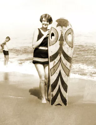 1932 First Surfboard On Nantucket Massachusetts Old Photo 8.5  X 11  Reprint • $13.58