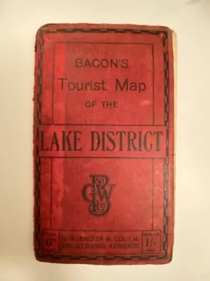 Bacon's Tourist Map Of The Lake District Linen Backed • £3