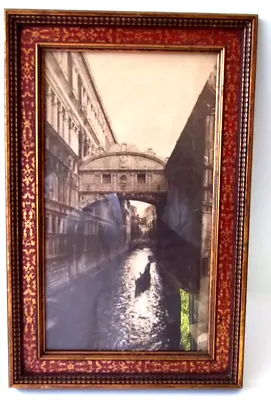 Venice Italy Vintage 1880 Photo  Bridge Of Sighs  Canal And Gondolier • $349