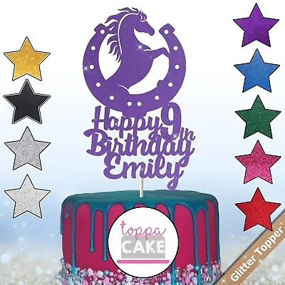 Personalised Horse Shoe Cake Topper Animal Lover Stallion Toppers Decoration • £3.99