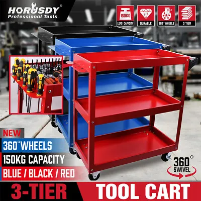 $55.99 • Buy HORUSDY 3-Tier Tool Cart Trolley Toolbox Workshop Garage Storage 150KG Organizer