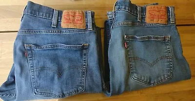 Lot Of 2 Levi's 502 & 505 Medium Blue Denim Jeans Size 38x32 Men's • $29.99