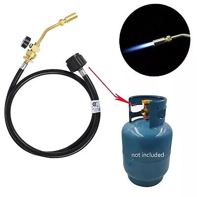 Propane Gas Torch Hand Hose Kit 5FT Tube For Brazing Barbecue Soldering Welding • $29