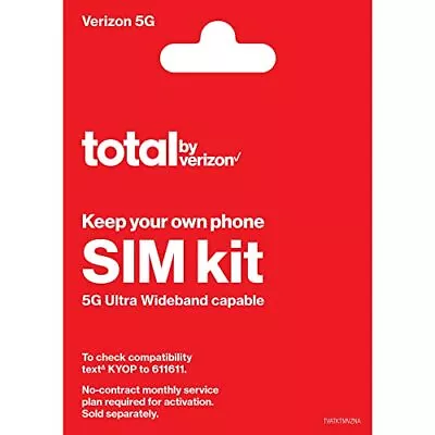 Total By Verizon BYOP Sim Kit (Verizon Network) N0 Airtime - Prepaid (Locked) • $3.55