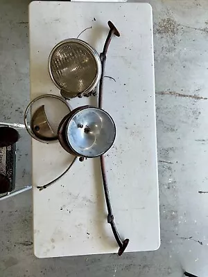 Vintage 1928-1929 Ford Model A Two Lite Headlight W/Bar Restorable Part 7 3/4”  • $75