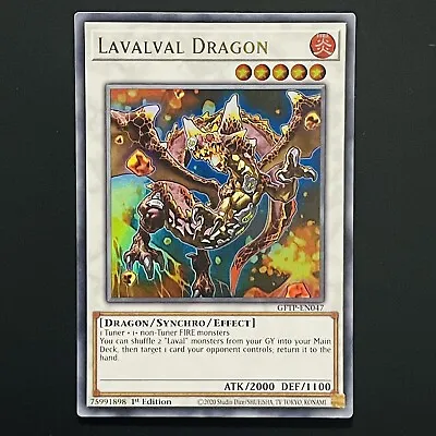 YuGiOh Card GFTP-EN047 Lavalval Dragon (1st Edition) Ultra Rare (NM) • £0.99
