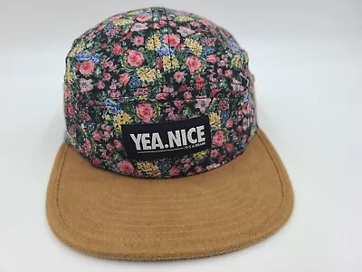 Yea Nice 5 Panel Floral Snap Adjustable Hat Cap Skate Skateboard Surf Men Women • $17.99