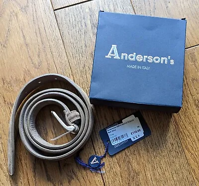 £54 • Buy Andersons A0014 Narrow Nubuck Belt Olive 36 Anderson's