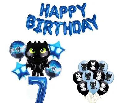 HOW TO TRAIN YOUR DRAGON TOOTHLESS Balloon Set For 7th Birthday Party AGE 7 Boys • £17.99