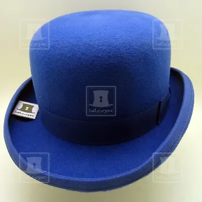 CLASSIC Wool Felt Men Dura Bowler Top Hat Women Derby Hard Crown | Blue | M L XL • $66