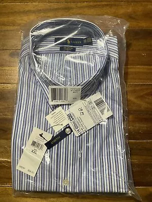 Ralph Lauren 100% Cotton Stretch XXL Multi Striped Classic Fit Blue Long Sleeve • $45