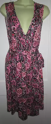 La Redoute Viscose Dress Floral Pattern Multicolour Wrap Look Size 12-14 • $12.63