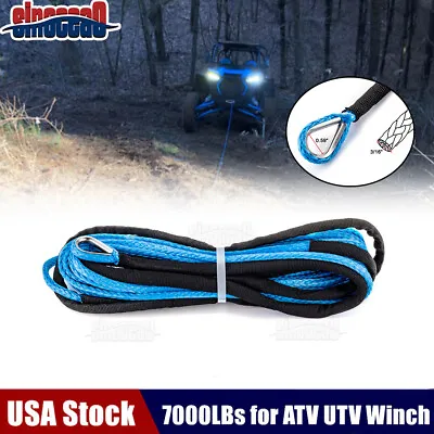 UTV 3/16  X 50' Synthetic Winch Rope Line Cable For Polaris RZR Ranger Can-Am • $13.99