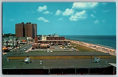 Virginia Beach VA- View Of Modern Hotels & Amusement Park - Vintage Postcard • $5.39