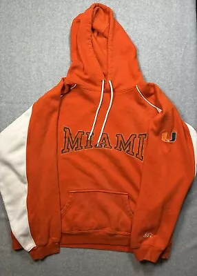 Miami Hurricanes Size Large Orange White And White Starter Hoodie • $17