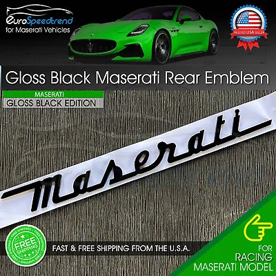 Maserati Gloss Black Emblem 3D Trunk Logo Badge Nameplate OEM GT Ghibli Levanti • $39.99