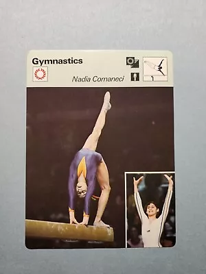 1977 Nadia Comaneci Sportscaster Gymnastics Romanian Olympics Card #10-03 • $2.99