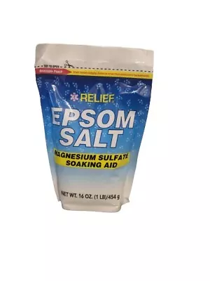 Relief Epsom Salt Magnesium Sulfate Soaking Aid 16 Oz • $6.99