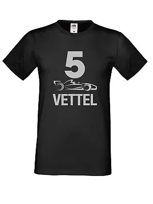 Sebastian Vettel 5 F1 Car Ferrari Grand Prix Silver Logo T Shirt Unisex Kids • $13.53