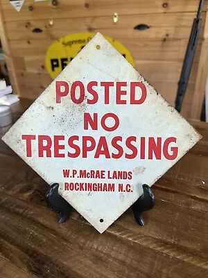 Vintage 1960’s Ni Trespassing Sign Heavy Gauge Metal Rockingham NC Hunting Farm • $14.99