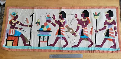 Handmade Cotton Egyptian Maya Inca? Quilted Wall Hanging Or Runner 17x44 • $18