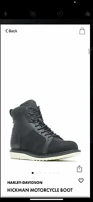 Harley-Davidson Hickman Dual Black Motorcycle Boots Size Men's 7.5 New With Box • $40