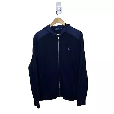 Polo Ralph Lauren Athleisure Full Zip Hooded Sweat Jacket Hoodie Navy Men’s M • £39.99