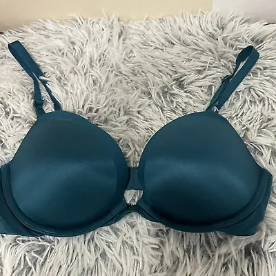 Fabulous By Victorias Secret Green Underwired Lined Bra Size 32D Plunge  Padded • $8.99
