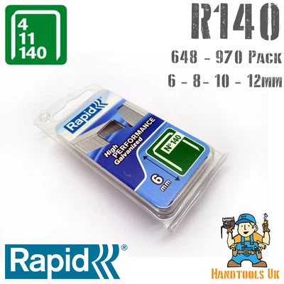 £9.98 • Buy Rapid 140 Series Flatwire Proline Staples 6/8/10/12mm For R34 Tacker Handy Pack