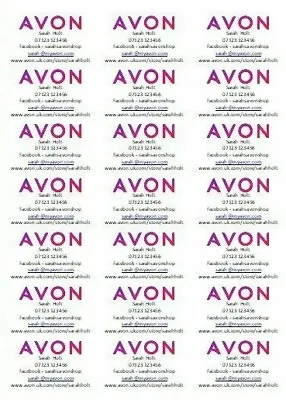 £2 • Buy AVON Representative Personalised Brochure, Address, Order Labels Stickers