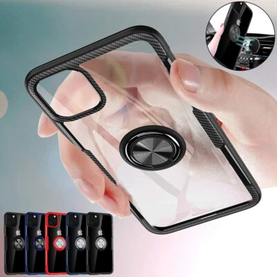 $12.47 • Buy For Apple IPhone 14 Pro MAX 13 12 11 Transparent Shockproof Ring Kickstand Case